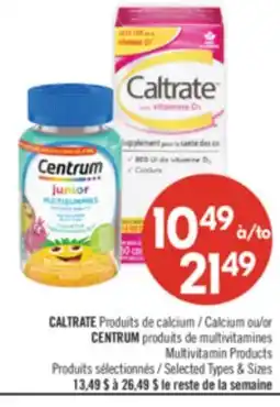 Pharmaprix CALTRATE Calcium or CENTRUM Multivitamin Products offer