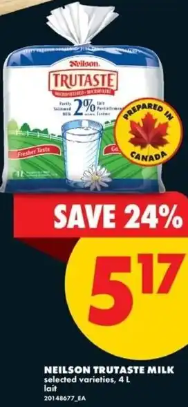 No Frills Neilson trutaste milk offer