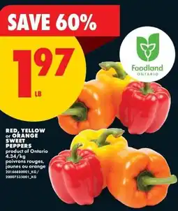 No Frills Red, yellow or orange sweet peppers offer