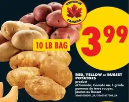 No Frills Red, yellow or russet potatoes offer