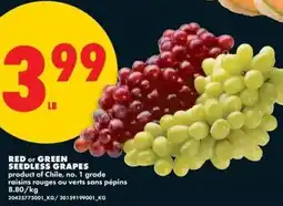 No Frills Red or green seedless grapes offer