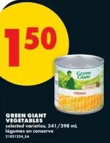 No Frills Green giant vegetables offer