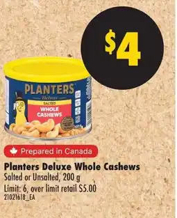 No Frills Planters Deluxe Whole Cashews offer