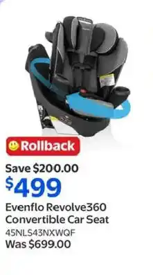 Walmart Evenflo Revolve360 Convertible Car Seat offer