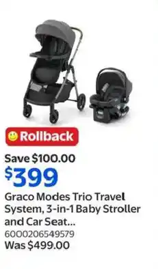 Walmart Graco Modes Trio Travel System, 3-in-1 Baby Stroller and Car Seat... offer