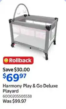Walmart Harmony Play & Go Deluxe Playard offer