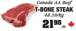 Claytons Heritage Market Canada aa beef t-bone steak offer