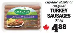 Claytons Heritage Market Lilydale maple or original turkey sausages offer