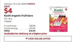 Costco Kashi organic fruit bars offer