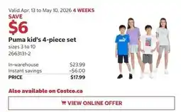 Costco Puma kid's 4-piece set offer