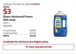 Costco Dawn Advanced Power dish soap offer