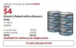 Costco Ocean's flaked white albacore tuna offer