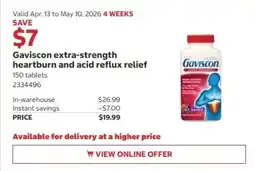 Costco Gaviscon extra-strength heartburn and acid reflux relief offer
