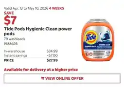 Costco Tide Pods Hygienic Clean power pods offer