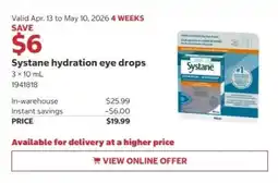 Costco Systane hydration eye drops offer