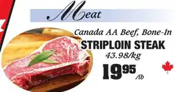 Claytons Heritage Market Striploin steak offer