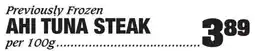 Claytons Heritage Market Previously frozen ahi tuna steak offer