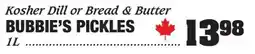 Claytons Heritage Market Kosher dill or bread & butter bubbie's pickles offer