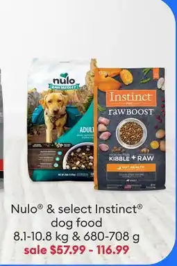 Petsmart Nulo & select Instinct dog food offer