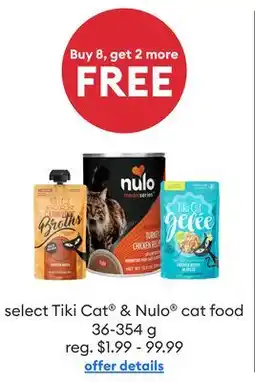 Petsmart select Tiki Cat & Nulo cat food offer