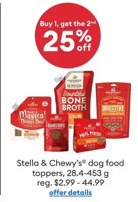 Petsmart Stella & Chewy's dog food toppers offer
