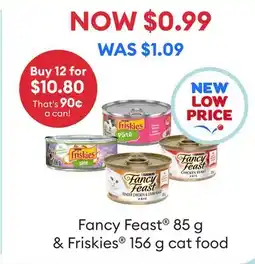 Petsmart Fancy Feast 85 g or Friskies 156 g cat food offer