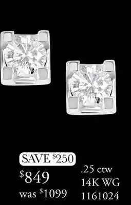 Charm Diamond Glacier Fire 14K White Gold 0.25CTW Diamond Studs offer