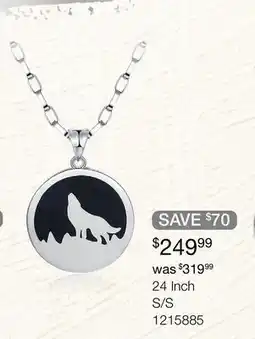 Charm Diamond Sterling Silver Wolf Medallion 24 Pendant offer