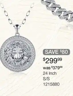 Charm Diamond Sterling Silver Cubic Zirconia Lion 24 Pendant offer