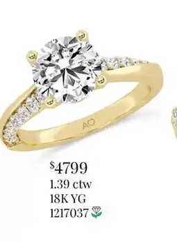 Charm Diamond Above Love Lab Grown 1.40CTW Diamond Bridal Ring in 18K Yellow Gold offer