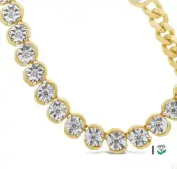 Charm Diamond Lab Grown 3.00CTW Diamond Necklace in 18K Yellow Gold Vermeil offer
