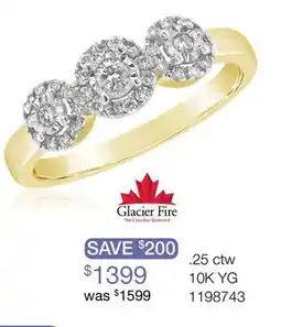 Charm Diamond 10K Yellow Gold 0.25CTW Canadian Diamond Three-Stone Ring offer
