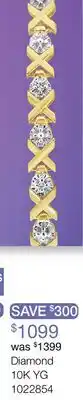 Charm Diamond Yellow Gold 0.085CTW Diamond Bracelet offer