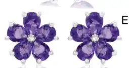 Charm Diamond Sterling Silver Amethyst and Diamond Flower Earrings offer