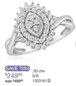 Charm Diamond New Brilliance Lab Grown 0.50CTW Diamond Fashion Ring in Sterling Silver offer