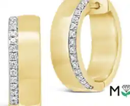 Charm Diamond New Brilliance Lab Grown 0.18CTW Diamond Hoops in 18K Yellow Gold Vermeil offer