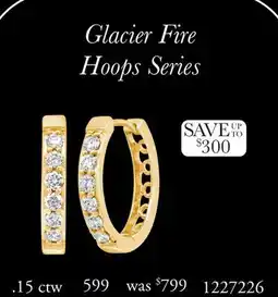 Charm Diamond Glacier Fire Canadian 0.15CTW Diamond Hoop Earrings in 10K Yellow Gold offer