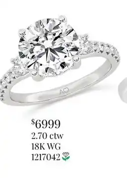 Charm Diamond Above Love Lab Grown 2.70CTW Diamond Bridal Ring in 18K White Gold offer