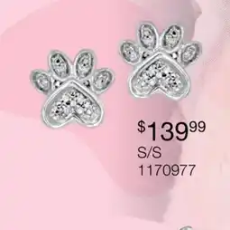 Charm Diamond Charming Pets Sterling Silver Diamond Paw Studs offer