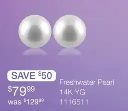 Charm Diamond Freshwater 5-5.5mm White Pearl Studs offer