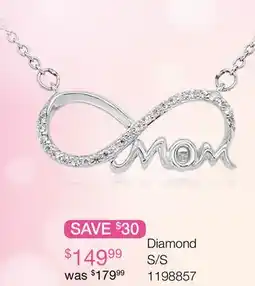 Charm Diamond Infinite Love Sterling Silver Diamond Mom Necklace offer