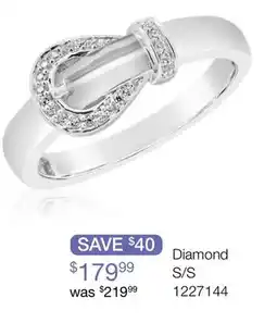Charm Diamond Diamond Fashion Buckle Ring in Sterling Silver offer