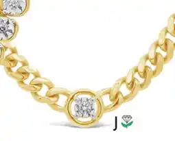 Charm Diamond Lab Grown 0.18CTW Diamond Curb Necklace in 18K Yellow Gold Vermeil offer