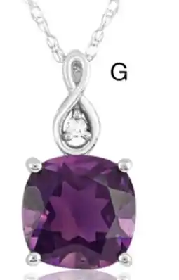 Charm Diamond 10K White Gold Amethyst and Diamond Infinity Pendant offer