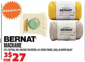 Len's Mill Stores BERNAT MACRAME offer