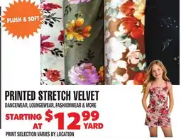 Len's Mill Stores PRINTED STRETCH VELVET offer