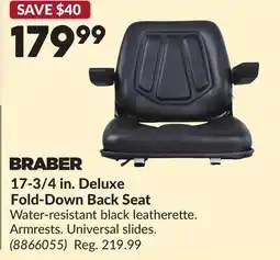 Princess Auto 17-3/4 in. Deluxe Fold-Down Back Seat offer