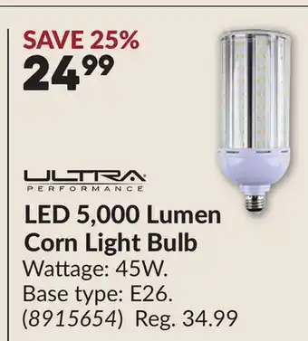 Princess Auto LED 5,000 Lumen Corn Light Bulb offer