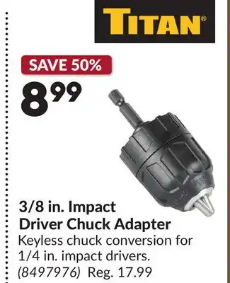 Princess Auto 3/8 in. Impact Driver Chuck Adapter offer