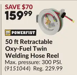 Princess Auto 50 ftRetractable Oxy-Fuel Twin Welding Hose Reel offer